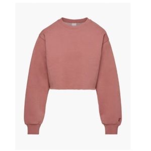 Aritzia TNA - Cozy Fleece Perfect Cropped Crew - Size M - MGD Red Argil